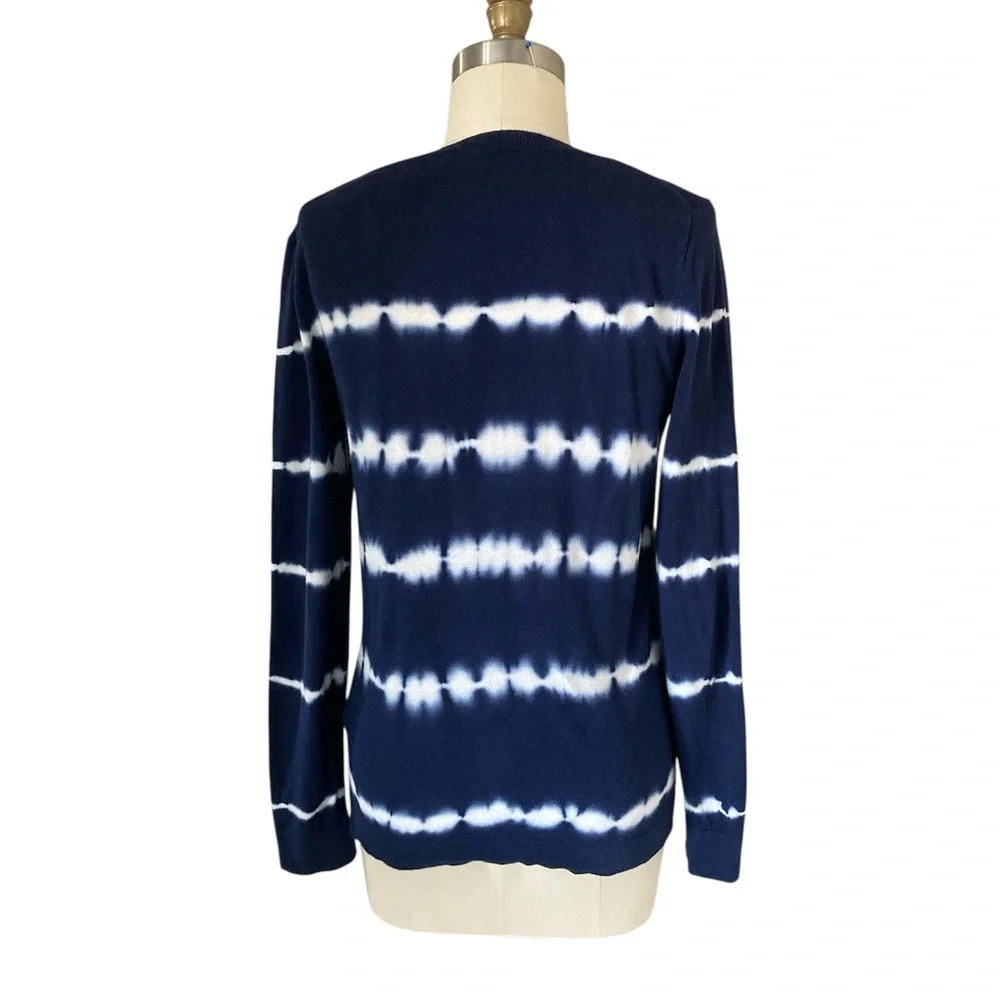 J. Crew Teddie Blue and White Long Sleeve Crew Neck Sweater, Sz S